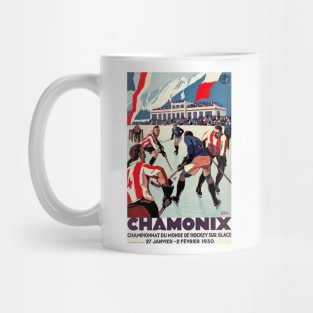 1930 Ice Hockey World Championship, Chamonix, France - Vintage Poster Mug